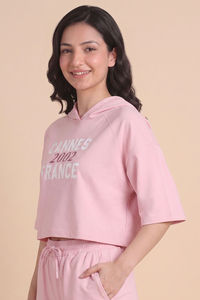 Zivame Athleisure Hooded Sweatshirt - Pink A Boo — thumbnail 3